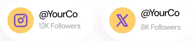 instagram and x username and follower count